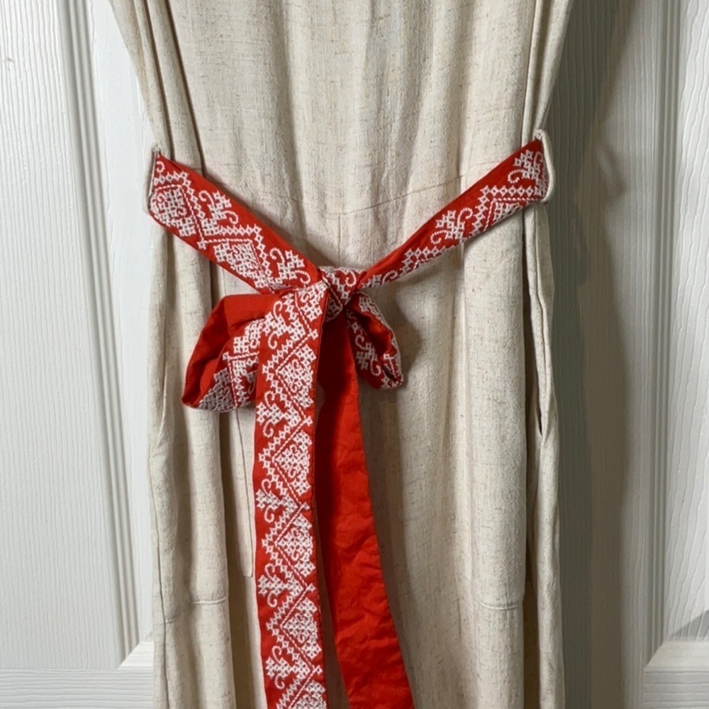Monteau Los Angeles Women's Romper Linen Blend Pockets Weekend Preppy Size L - Picture 3 of 13
